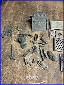 Antique Old Cast Iron Mechanical Novelty Coin Pay Phone Bank Radio Toy Parts Lot