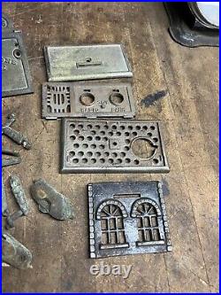 Antique Old Cast Iron Mechanical Novelty Coin Pay Phone Bank Radio Toy Parts Lot