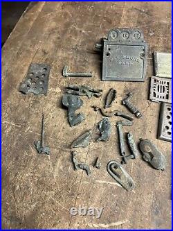Antique Old Cast Iron Mechanical Novelty Coin Pay Phone Bank Radio Toy Parts Lot