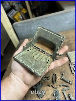 Antique Old Cast Iron Mechanical Novelty Coin Pay Phone Bank Radio Toy Parts Lot