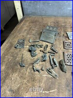 Antique Old Cast Iron Mechanical Novelty Coin Pay Phone Bank Radio Toy Parts Lot