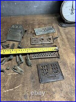 Antique Old Cast Iron Mechanical Novelty Coin Pay Phone Bank Radio Toy Parts Lot