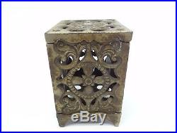 Antique Old June 2nd 1896 Cast Iron Safe Coin Bank Metal Box Container Used