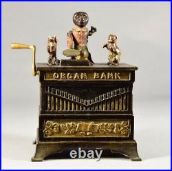 Antique Organ Grinder Cast Iron Mechanical Bank Pat. May 31, 1881 Kyser & Rex
