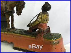 Antique Original Cast Iron Mechanical Bank I Always Did Spise A Mule. Working