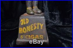 Antique Original Indian Cigar Store Cast Iron Coin Bank Old Honesty