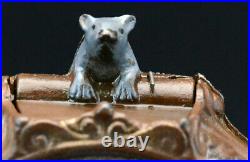 Antique, Original J & Stevens 1875 Cat and Mouse Mechanical Cast Iron Bank, RARE