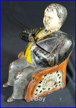 Antique Original J. &e. Stevens Tammany-boss Tweed Cast Iron Mechanical Bank