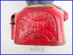 Antique Original Old Rare Jolly Nier Cast Iron Mechanical Bank Coin Bank USA