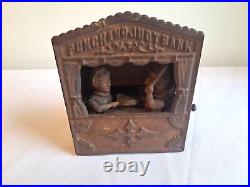 Antique Original Punch and Judy Cast Iron Coin Bank