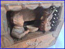 Antique Original Punch and Judy Cast Iron Coin Bank