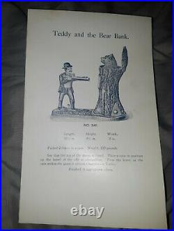 Antique Original Teddy and the Bear Cast Iron Bank President Roosevelt
