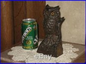 Antique Owl Turns Head Cast Iron Mechanical Bank J & E Stevens Original 1880