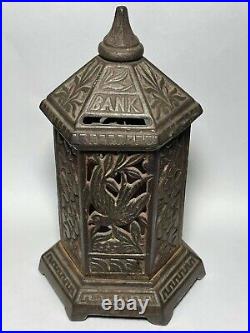 Antique Pagoda Cast Iron Coin Bank