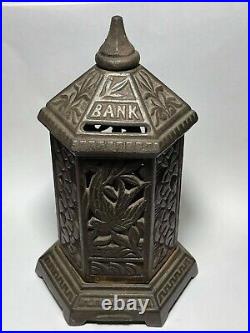 Antique Pagoda Cast Iron Coin Bank