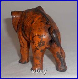 Antique Painted Cast Iron Still Penny Bank Elephant with Tucked Trunk by Arcade US Antique Painted Cast Iron Still Penny Bank Elephant with Tucked Trunk by Arcade US