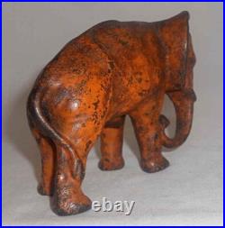 Antique Painted Cast Iron Still Penny Bank Elephant with Tucked Trunk by Arcade US Antique Painted Cast Iron Still Penny Bank Elephant with Tucked Trunk by Arcade US