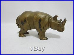 Antique RHINOCEROS Arcade Still Bank Cast Iron Original Finish