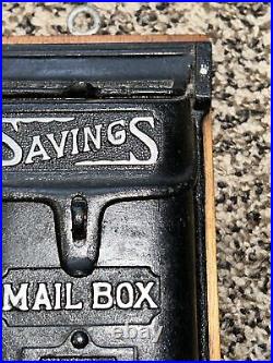 Antique Rare Nigols U. S. MAIL Mailbox Cast Iron Toy Coin Bank