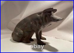 Antique Rustic Cast Iron Pig Coin Bank From the Collection of Brooke Shields
