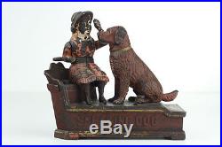 Antique SPEAKING DOG Cast Iron Mechanical Toy Bank 1885