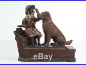 Antique SPEAKING DOG Cast Iron Mechanical Toy Bank 1885