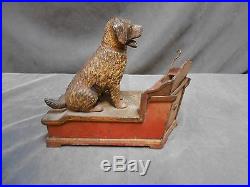 Antique SPEAKING DOG Cast Iron Mechanical Toy Bank 1885 For Parts Or Restoration
