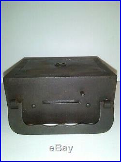 Antique S. D. Child's Co. Cast Iron Strong Box Bank Lockbox No Key Pat. Apl. For