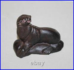 Antique Sea Lion or Seal Figural Cast Iron Still Toy Penny Bank