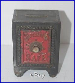 Antique Security Safe Deposit Safe Antique Cast Iron Still Bank Toy Vault