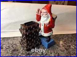 Antique Shepard Hardware Santa Chimney Cast Iron Mechanical Bank PAT APPLIED FOR