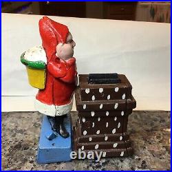 Antique Shepard Hardware Santa Chimney Cast Iron Mechanical Bank PAT APPLIED FOR