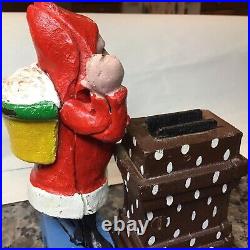 Antique Shepard Hardware Santa Chimney Cast Iron Mechanical Bank PAT APPLIED FOR
