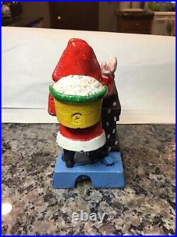 Antique Shepard Hardware Santa Chimney Cast Iron Mechanical Bank PAT APPLIED FOR
