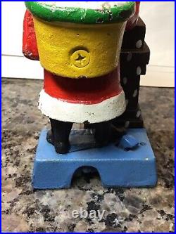 Antique Shepard Hardware Santa Chimney Cast Iron Mechanical Bank PAT APPLIED FOR