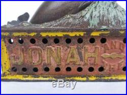 Antique Shephard Biblical JONAH & the WHALE Cast Iron Mechanical Bank