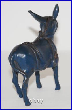 Antique Small Saddle Donkey Cast Iron Still Penny Bank Mule Folk Art Americana