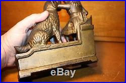 Antique Speaking Dog Cast Iron Mechanical Bank J & E Stevens Original c. 1885