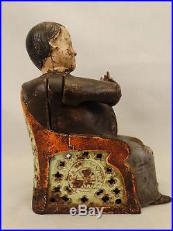 Antique TAMMANY HALL Figural BOSS TWEED Old NODDER Cast Iron MECHANICAL BANK
