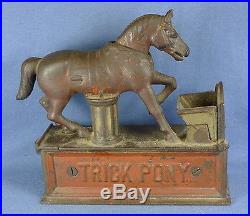 Antique Trick Pony Cast Iron Mechanical Bank, 1885 Pat Date