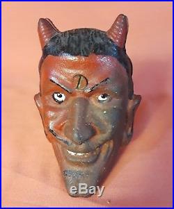 Antique Two-Faced Devil Cast Iron Still Bank