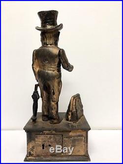 Antique Uncle Sam Cast Iron Mechanical Bank By Shepards Hardware June 8 1886