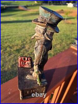 Antique Uncle Sam Mechanic Cast Iron Coin Bank