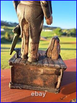 Antique Uncle Sam Mechanic Cast Iron Coin Bank