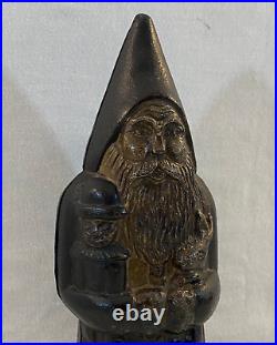 Antique Unpainted Cast Iron Santa Claus 2 Piece Coin Bank