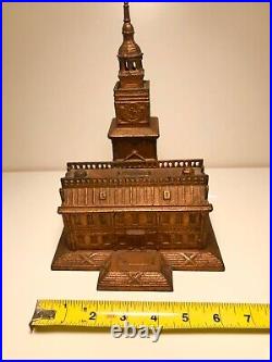 Antique-Vintage Independence Hall Cast Iron Coin Bank Created in 1875