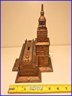 Antique-Vintage Independence Hall Cast Iron Coin Bank Created in 1875