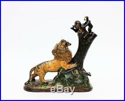 Antique Vintage Kyser & Rex Lion & Monkeys Cast Iron Bank Original 1883 Bank