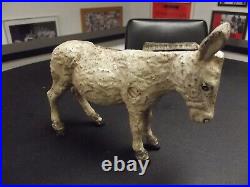 Antique Vintage Old Cast Iron Donkey Coin Bank