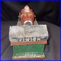 Antique Vintage Wind And Weather Cast Iron Roadster Mechanical Piggy Bank Works